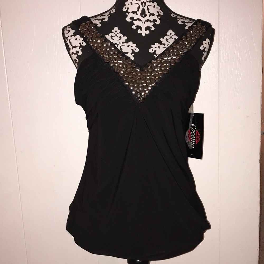 🍓black studded blouse